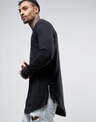 Yourturn Longline Long Sleeve T-shirt With Zips - White
