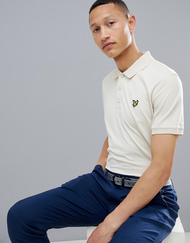 Lyle & Scott Golf Kelso Logo Polo Shirt In Beige - Beige