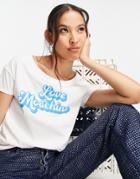 Love Moschino Retro Bubble Logo T-shirt In White