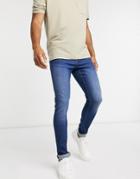 Ldn Dnm Super Skinny Fit Jeans In Blue Wash-blues
