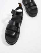 Dr Martens Blaire Leather Strappy Flat Sandals In Black - Black