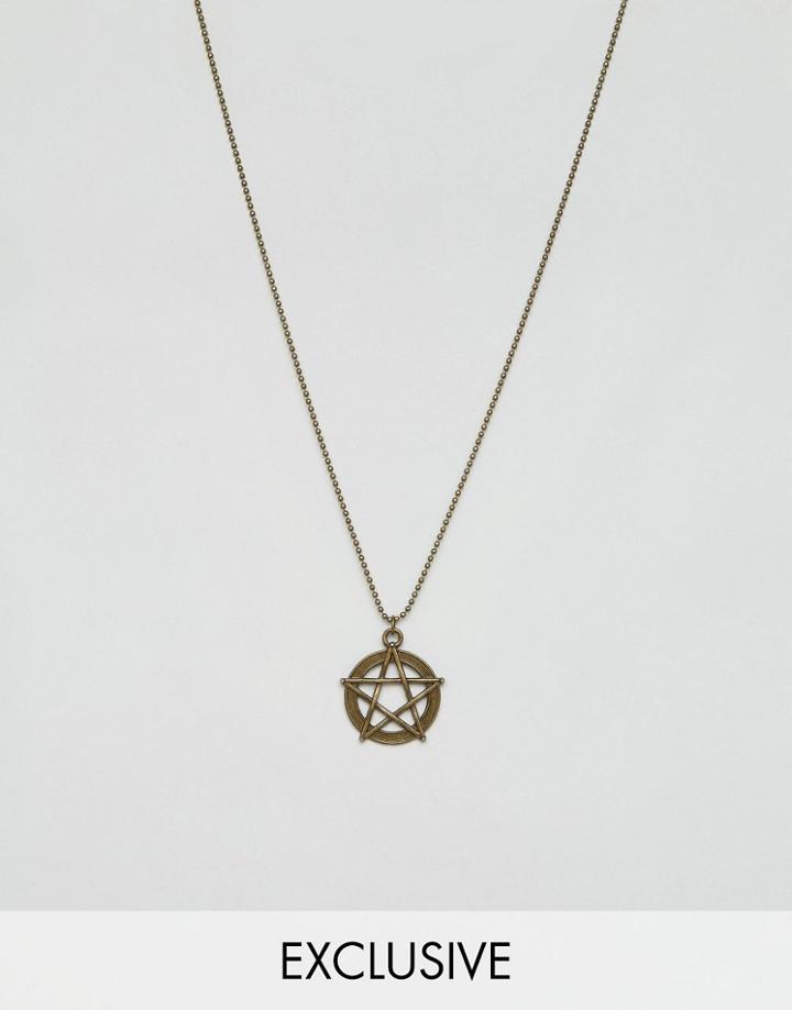 Reclaimed Vintage Inspired Necklace With Star Pendant - Gold