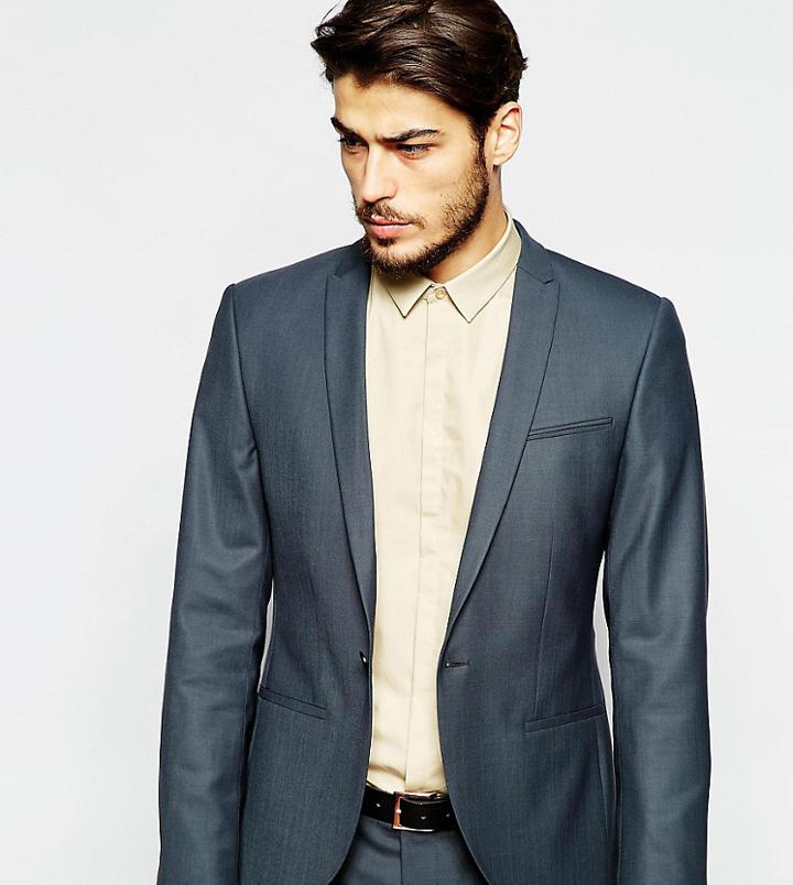 Noak Suit Jacket With Peak Lapel In Super Skinny Fit - Gray