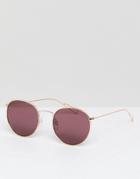 Weekday Rose Tinted Sunglasses With Gold Frame - Gold