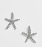 True Decadence Exclusive Silver Crystal Starfish Earrings - Silver