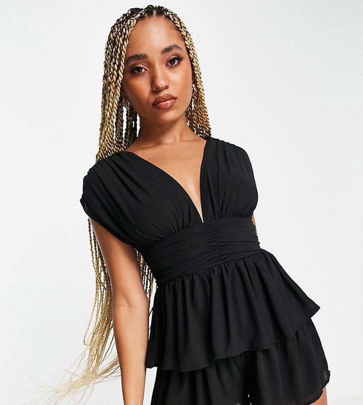 Asyou Rara Plunge Romper In Black