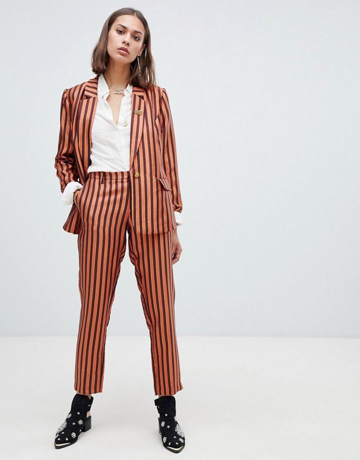 Maison Scotch Shiny Striped Suit Pants