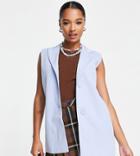 Heartbreak Petite Longline Vest In Blue-black