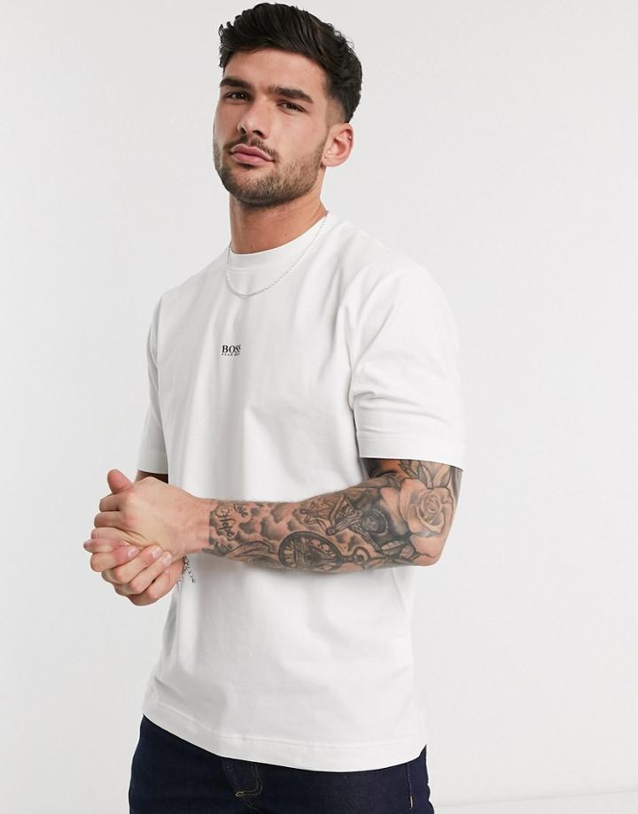 Boss Tchup Contrast Logo T-shirt In White