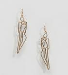 Designb London Gold Abstract Figure Earrings - Gold