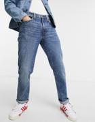 Levi's 511 Slim Fit Jeans In Road Dust Flex Stretch Dark Indigo Worn In Mid Wash-blues