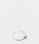 Kingsley Ryan Curve Plaited Ring With Turquoise Stone In Sterling Silver