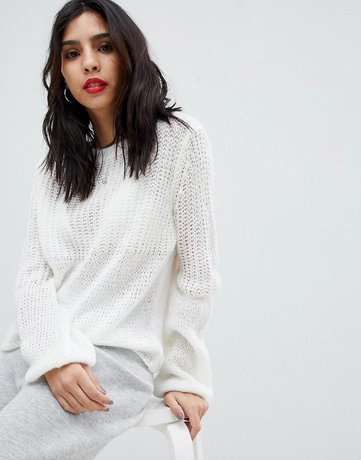 Micha Lounge Open Knit Oversized Sweater - Cream