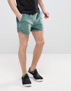 Asos Exteme Jersey Runner Shorts In Towelling - Green