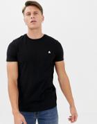 Asos Design T-shirt With Crew Neck And Logo In Black - Black