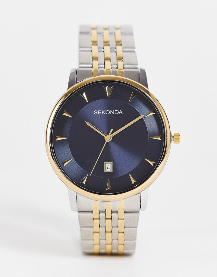 Sekonda Unisex Mix Metal Watch With Blue Dial-multi