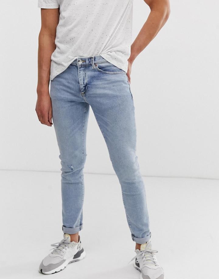 River Island Skinny Jeans In Light Blue Wash - Blue
