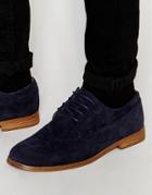 New Look Derby Shoes In Navy Faux Suede - Navy