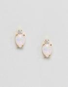 Asos Opal Stone Stud Earrings - Cream