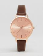 New Look Classic Face Watch - Brown
