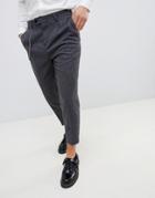 Twisted Tailor Tapered Fit Pants With Pleat In Pinstripe - Gray