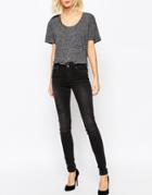 Weekday Body Super Stretch Skinny Washed Denim Jean - Washed Black Gray