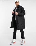 Asos Design Parka In Black