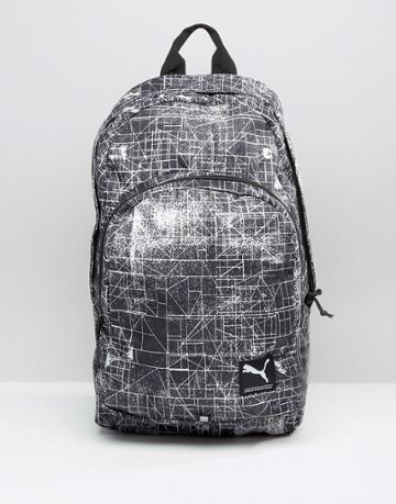 Puma Line Print Backpack - Gray