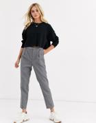 New Look Tailored Work Pants In Gray Pattern