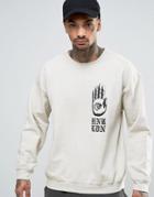 Hnr Ldn Oversized Palm Print Sweater - Beige