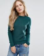 Mango Crew Neck Sweater Sweater - Green