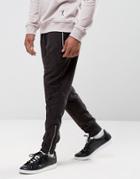 Religion Faux Suede Joggers With Zip Opening - Gray