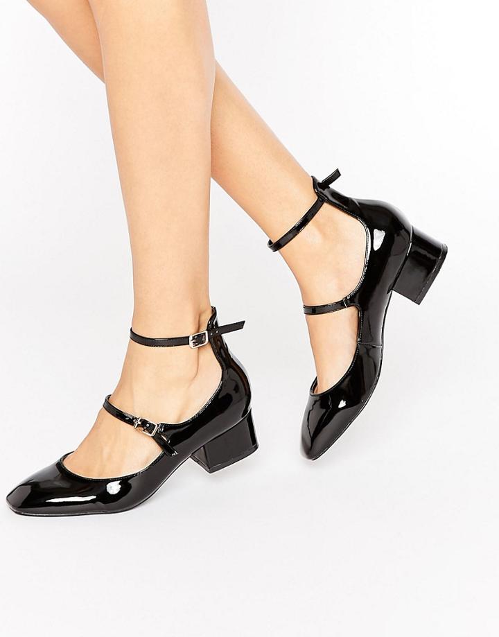 Raid Alexus Ankle Strap Mid Heeled Shoes - Black