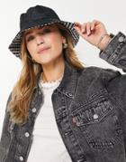 Glamorous Reversible Bucket Hat In Black And Gingham