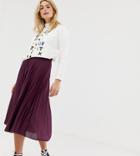 Asos Design Tall Pleated Midi Skirt In Jersey Crepe - Multi