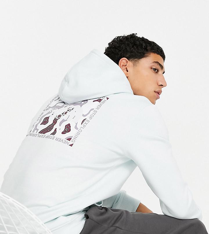 The North Face Topographic Hoodie In Blue/gray Exclusive At Asos-blues