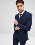 Asos Design Super Skinny Four Button Suit Jacket In Navy