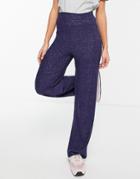 Pieces Matilde High Waist Wide Leg Coordinating Knit Pants In Navy