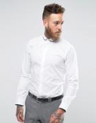 Hart Hollywood Slim Shirt With Tipped Penny Collar - White