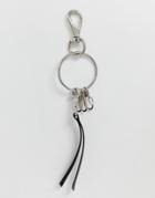 Asos Design Chunky Detail Jean Ring With Clips In Silver - Silver