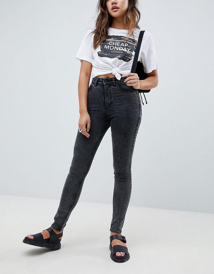 Cheap Monday High Waist Skinny Jean - Black