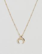 Nylon Crescent Pendant Necklace - Gold