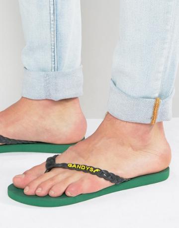 Gandys Flip Flops In Rainforest Green - Green