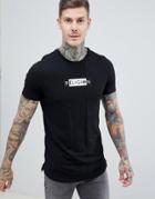 Religion Muscle Fit T-shirt With Front Panel In Black - Black