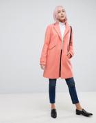 Asos Pocket Detail Coat - Pink