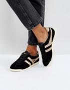Gola Bullet Suede Sneakers In Black With Gold Detail - Black