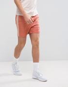 Asos Slim Runner Shorts With Contrast Side Stripe In Pink - Pink