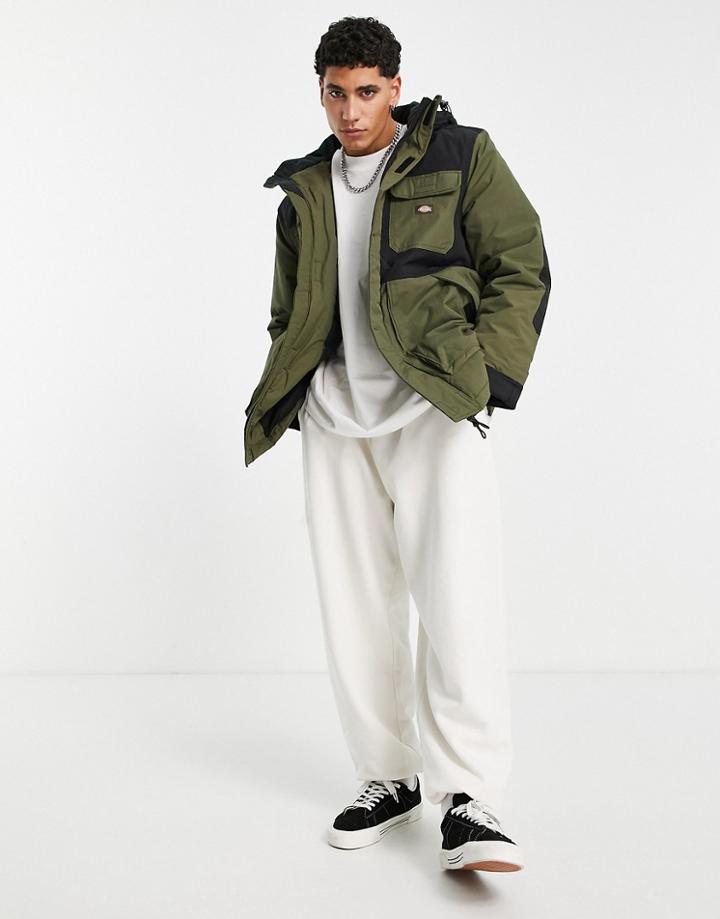 Dickies Glacier View Zip Up Jacket In Military Green