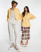 Reclaimed Vintage Inspired Unisex Corduroy Shirt In Washed Yellow