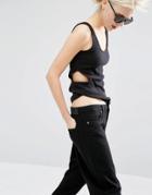 Cheap Monday Tank With Cut Out Side - Black
